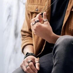 Lucleon Anneau Aesop Louis En Titane Argenté -Bagues Magasin rst ll aesop rings xxxx bundle 5abc asbjoernb 1x1 4 2