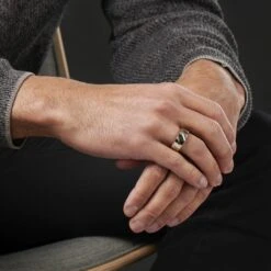 Fort Tempus Anneau Unique En Titane Argenté / Doré -Bagues Magasin rst megashoot rings 1 5093closeup