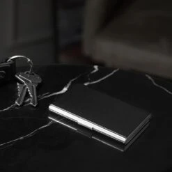 Fort Tempus Porte-cartes De Crédit Métal Et Cuir Noir -Bagues Magasin rst megashoot wall 1 1048