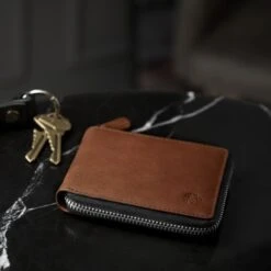 Lucleon Portefeuille En Cuir Brun Havane Anti-RFID Avec Fermeture Zippée -Bagues Magasin rst megashoot wall 1 18582