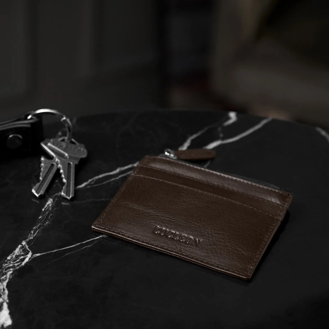 Lucleon Porte-cartes Multi Zip Marron Avec Protection RFID 6 Lucleon Porte-cartes Multi Zip Marron Avec Protection RFID – Image 4