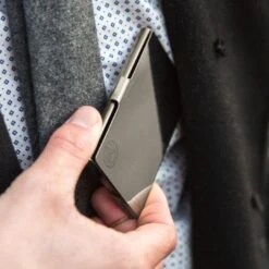 Lucleon Porte-cartes En Acier Argenté -Bagues Magasin silver steel cardholder