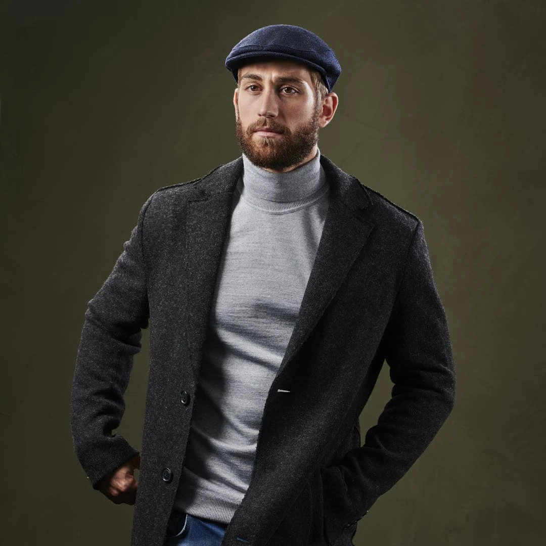 Fawler Casquette Plate Fido Eddye En Laine Bleue 6 Fawler Casquette Plate Fido Eddye En Laine Bleue – Image 4