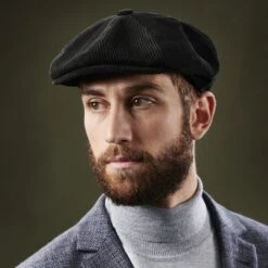 Fawler Casquette Gavroche Fido Spicchi En Velours Noir -Bagues Magasin ste megashoot hats 17224 24