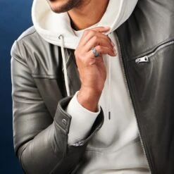 Moody Mason Bague Noire Et Acier à écailles De Dragon -Bagues Magasin ste mm sandros nathanwilliam 23607 8