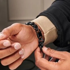 Lucleon Gourmette Noire En Acier 14 Mm -Bagues Magasin ste modelpics natahnwilliam 21977 11