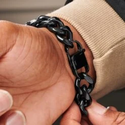 Lucleon Gourmette Noire En Acier 14 Mm -Bagues Magasin ste modelpics natahnwilliam 21977 11bm