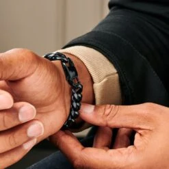 Lucleon Gourmette Noire En Acier 18 Mm 10 Lucleon Gourmette Noire En Acier 18 Mm -Bagues Magasin ste modelpics nathanwilliam 21994 6 1