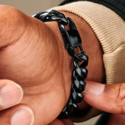 Lucleon Gourmette Noire En Acier 18 Mm 12 Lucleon Gourmette Noire En Acier 18 Mm -Bagues Magasin ste modelpics nathanwilliam 21994 6bm