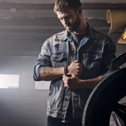 Lucleon Bracelet Naxos En Cuir Et Corail Fossile -Bagues Magasin ste naxos benjamin 23500 1x1 16