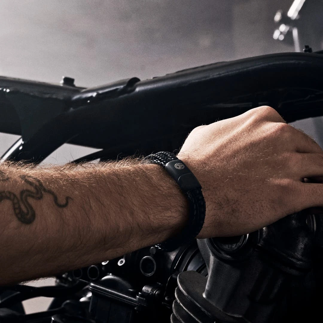 Lucleon Bracelet Naxos En Cuir Noir Et Agate Noire 5 Lucleon Bracelet Naxos En Cuir Noir Et Agate Noire – Image 3