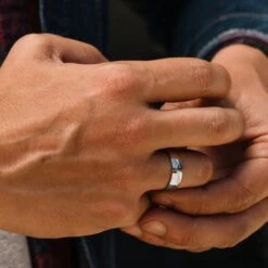 Fort Tempus Anneau En Titane Argenté Traditionnel -Bagues Magasin untitled 1329 sqddd