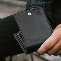 Lucleon Portefeuille En Cuir Noir Ergonomique -Bagues Magasin wallet 4